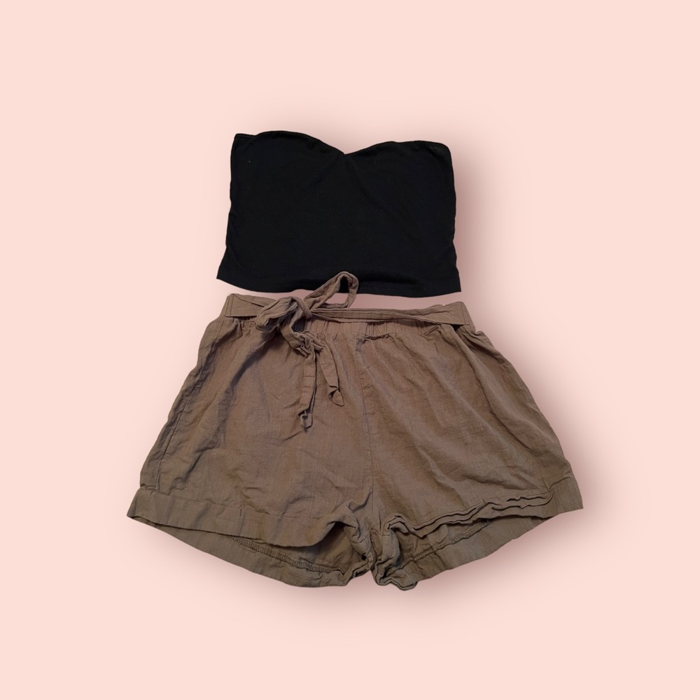2 PC SHORTS AND TUBE TOP